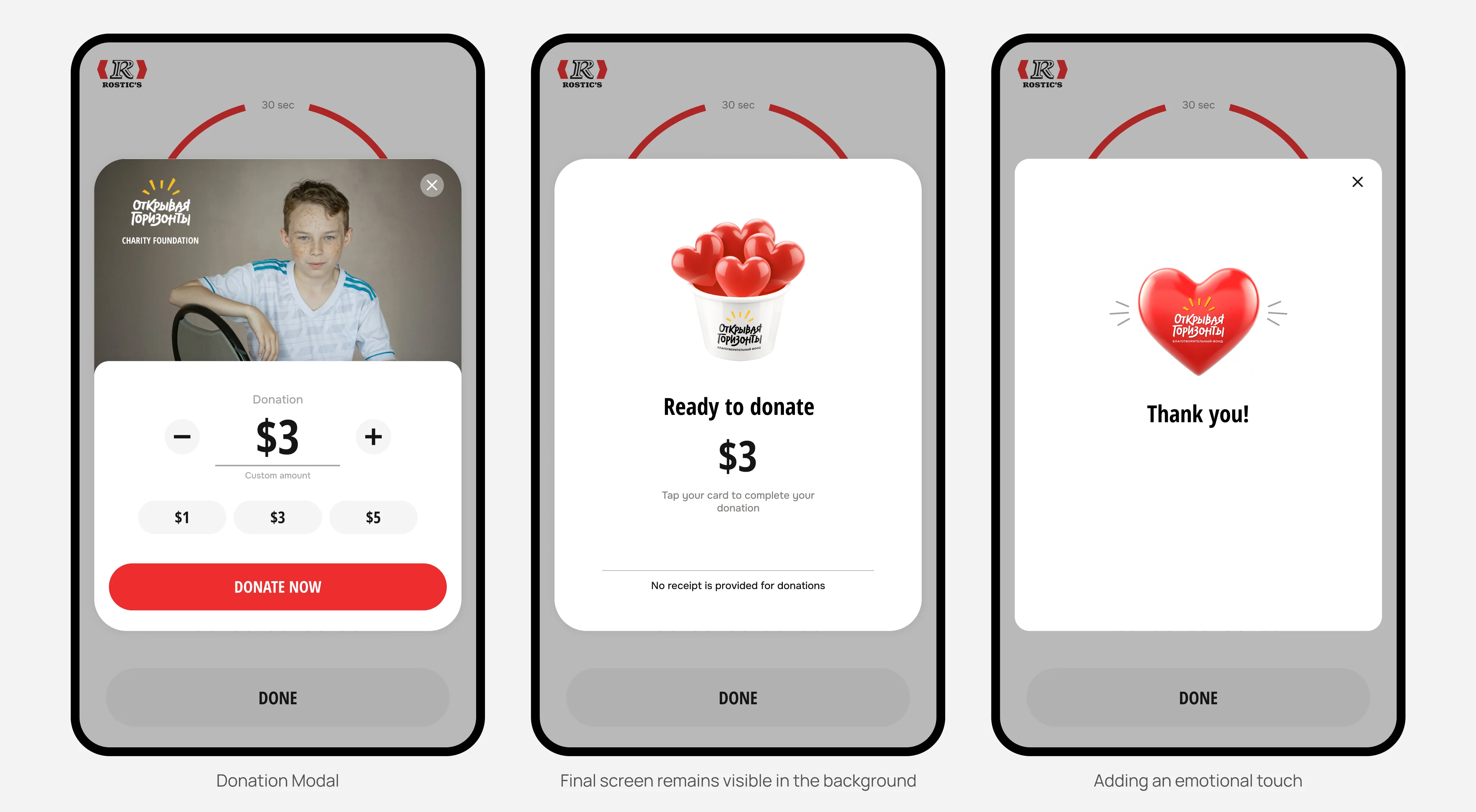 ROSTIC'S Kiosk full-width charity screen