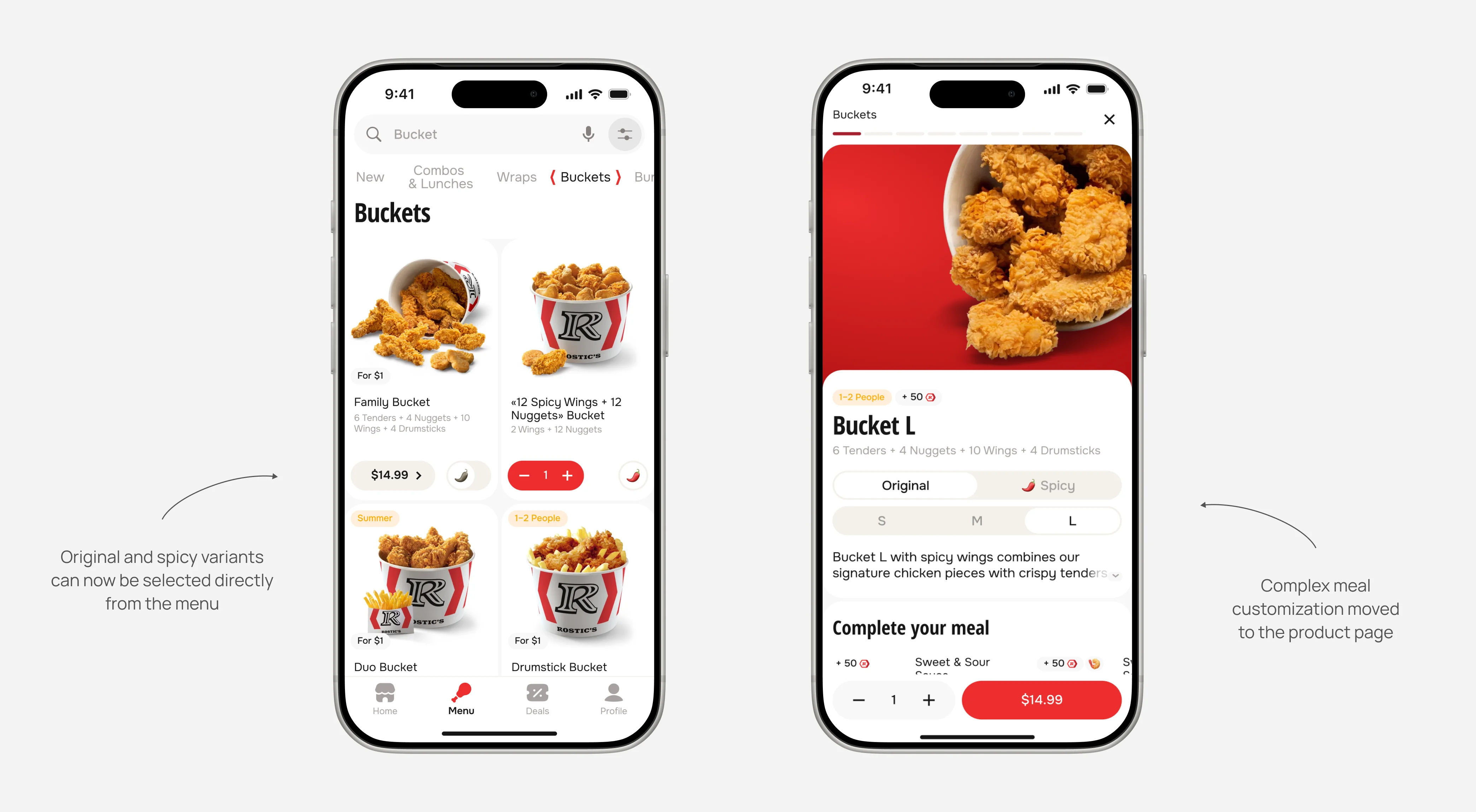 ROSTIC'S App menu duplicates solution